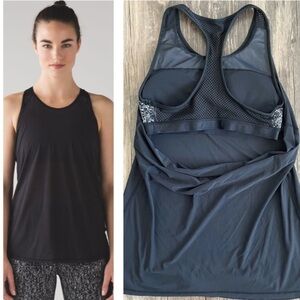 Lululemon Fit Physique Tank Black / Suited Print White Black Size 4